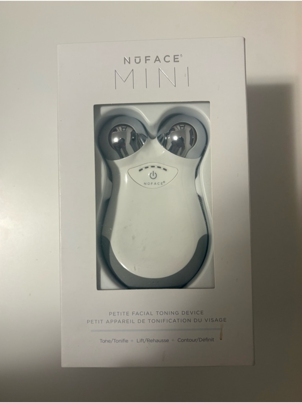 NuFACE White and Silver Compact Facial Device Boxed